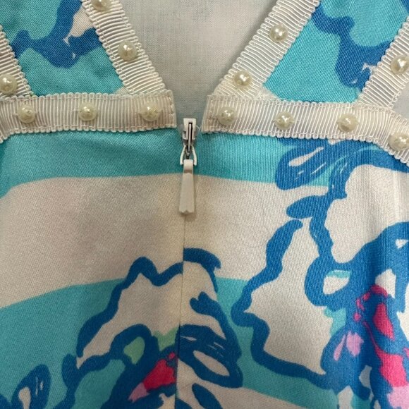 Lilly Pulitzer Sandrine Dress Tossing the Line Striped Floral Size 8 preppy - Picture 8 of 9